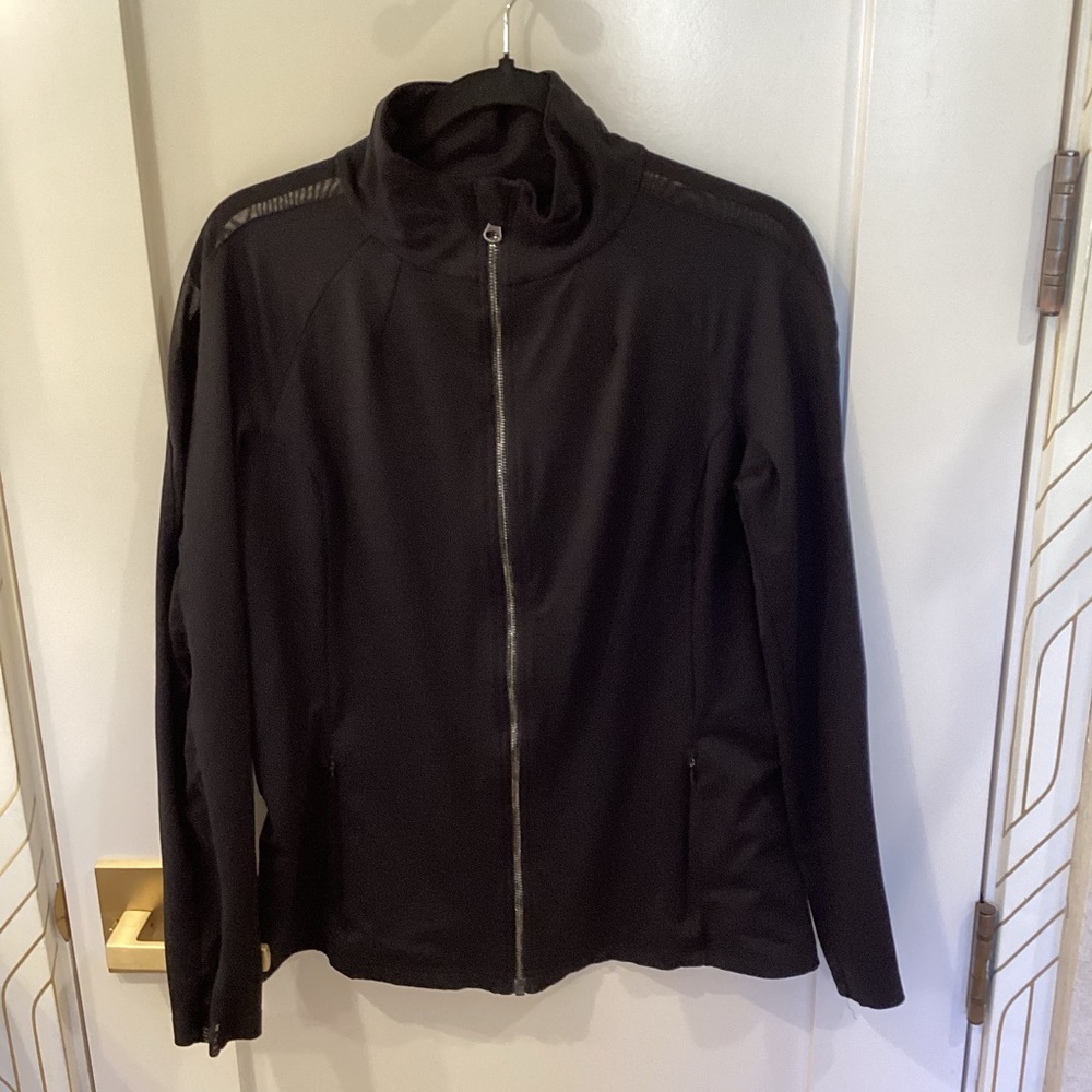 ALO Black Jacket with Mesh Cutouts. Size M